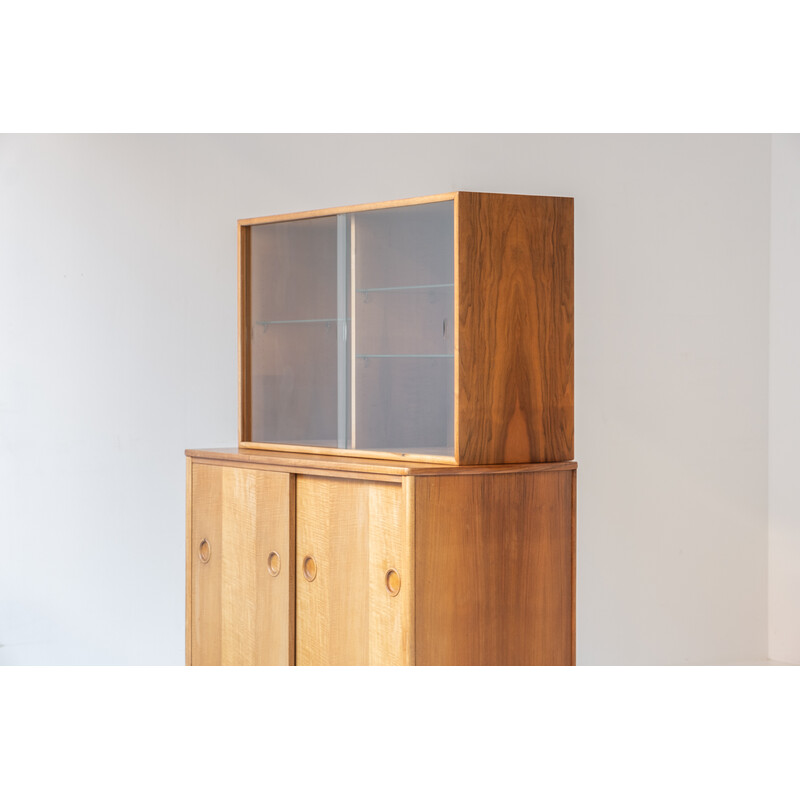 Vintage walnut highboard by William Watting for Fristho Franeker, Netherlands 1950