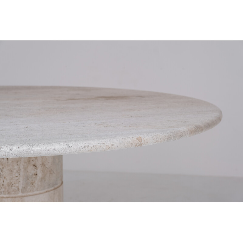 Vintage travertine dining table by Up and Up, Italy 1970s