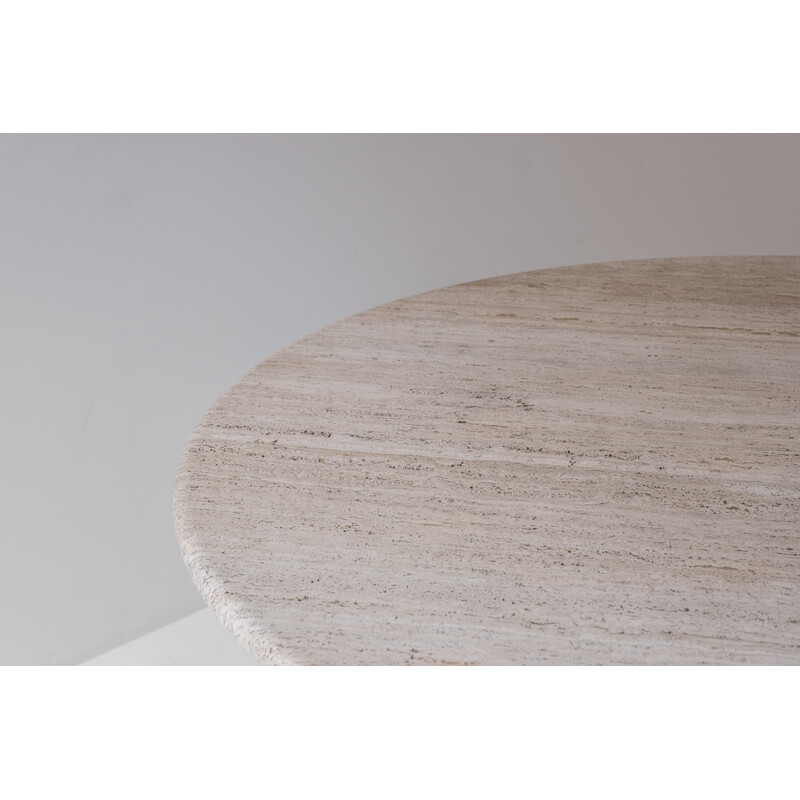 Vintage travertine dining table by Up and Up, Italy 1970s