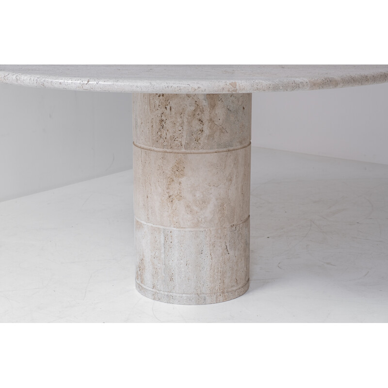 Vintage travertine dining table by Up and Up, Italy 1970s