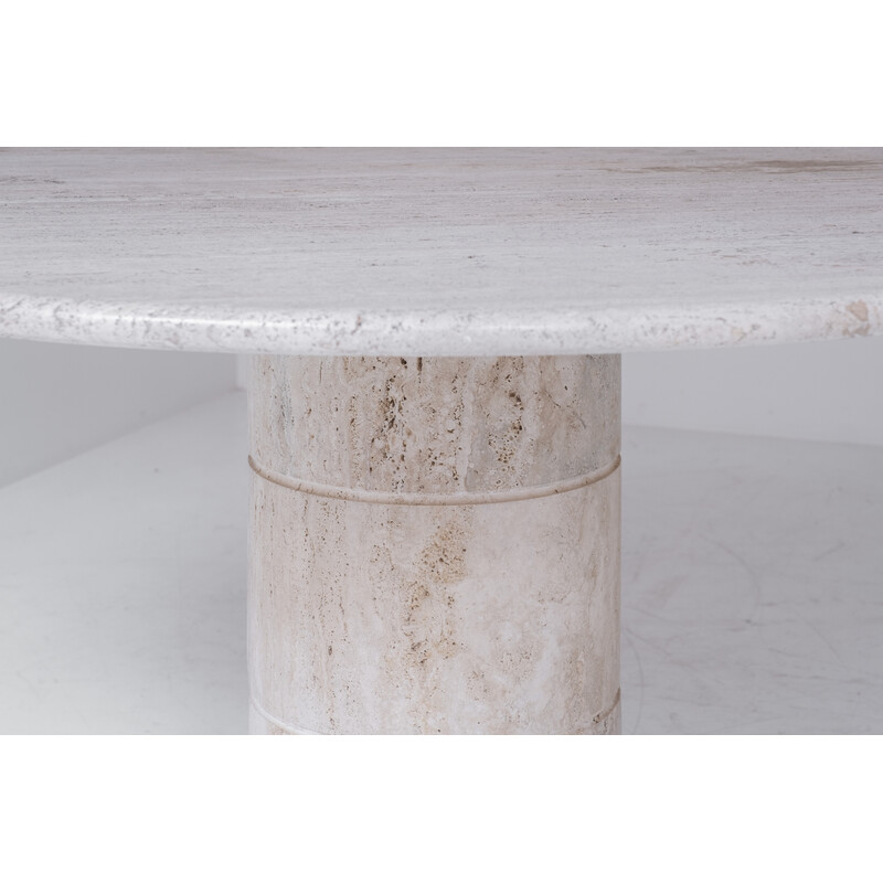 Vintage travertine dining table by Up and Up, Italy 1970s