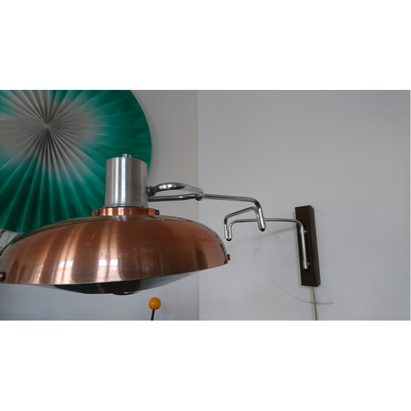 3 arms Mid century wall light by Lakro Amstelveen - 1960s