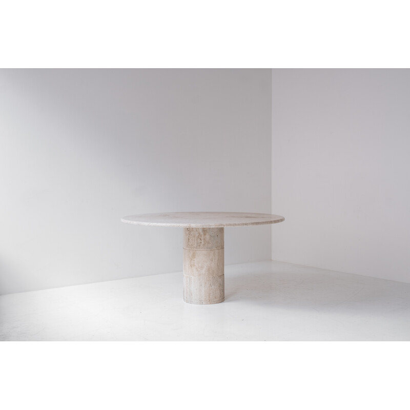 Vintage travertine dining table by Up and Up, Italy 1970s