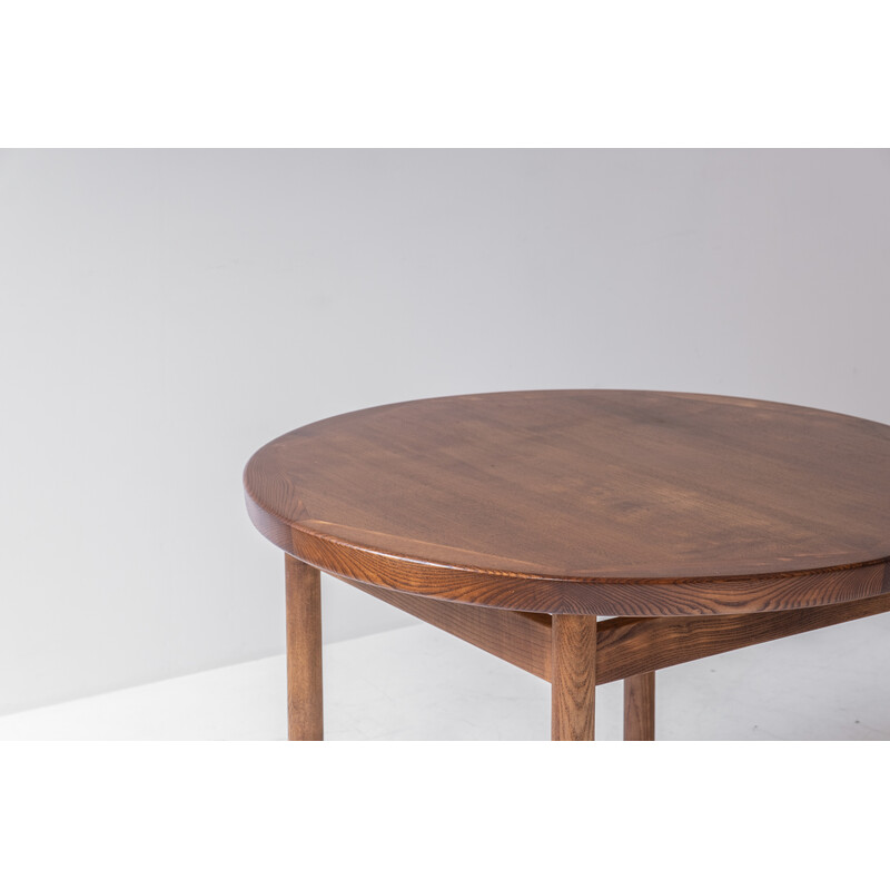 Vintage "Dordogne" round dining table by Charlotte Perriand for Sentou, France 1950s