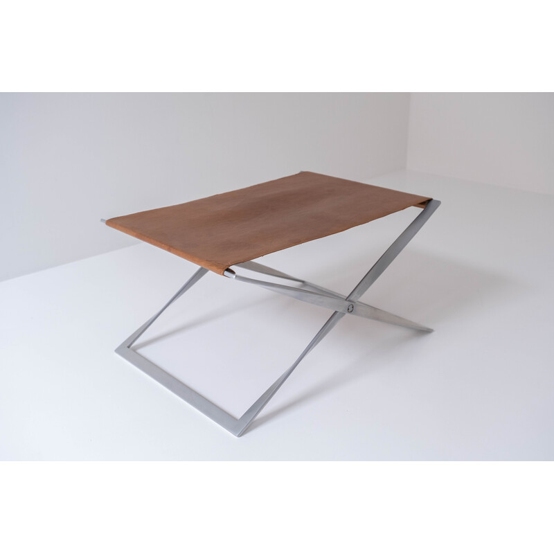 Vintage Pk 91 folding stool by Poul Kjærholm for E. Kold Christensen, Denmark 1961