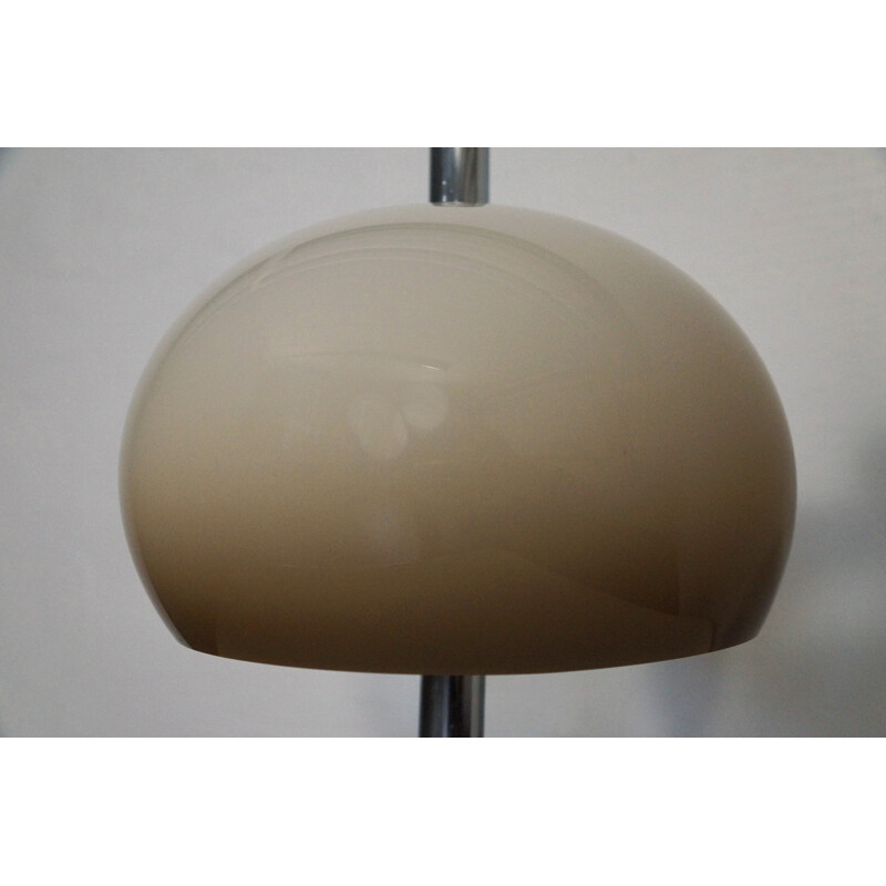 Lampe de table champignon chromée avec abat-jour en plastique - 1970