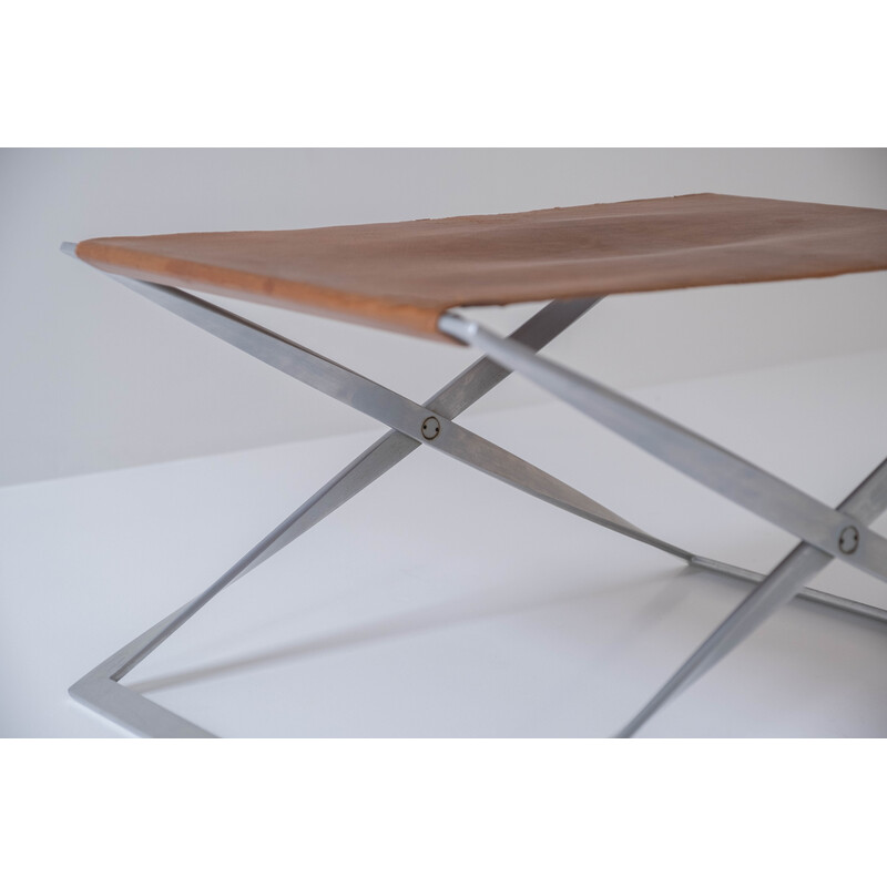 Tabouret pliant vintage Pk 91 de Poul Kjærholm pour E. Kold Christensen, Danemark 1961