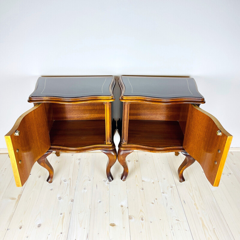 Pair of vintage wood night stands, Italy 1960s