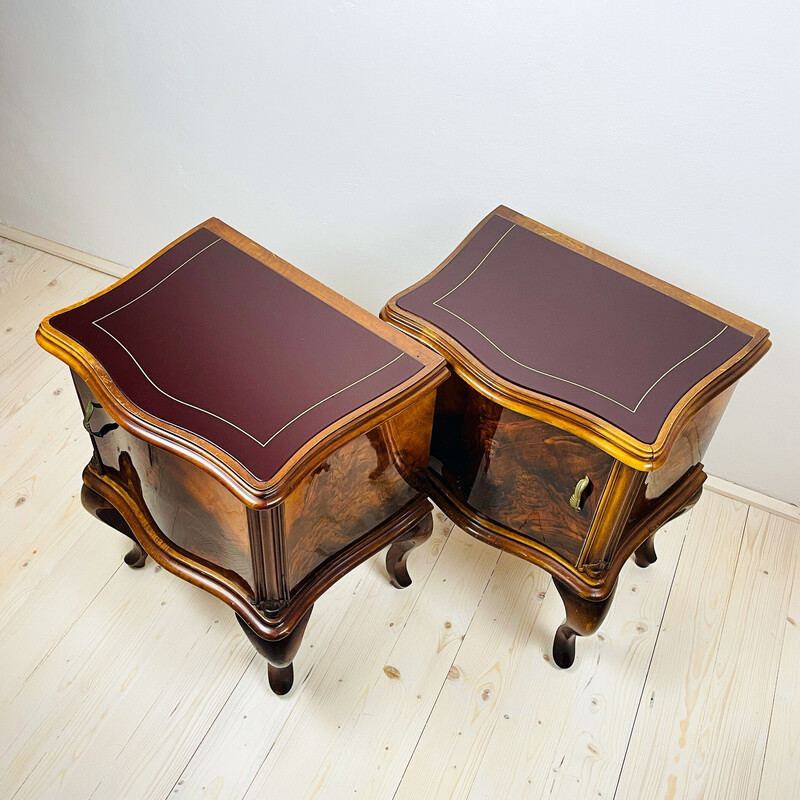 Pair of vintage wood night stands, Italy 1960s
