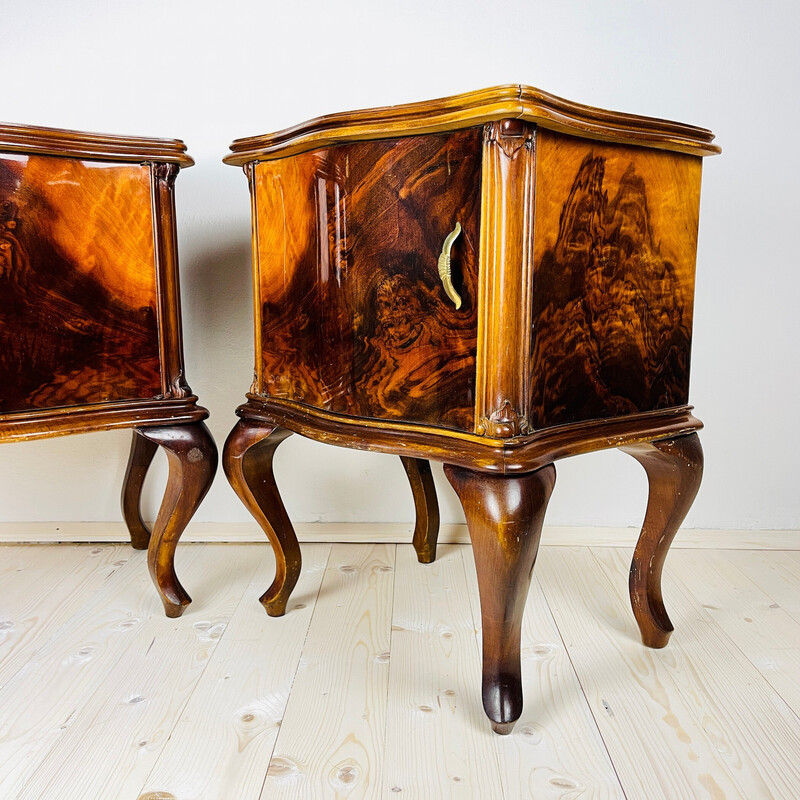 Pair of vintage wood night stands, Italy 1960s