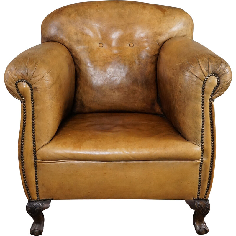 Vintage sheep leather armchair