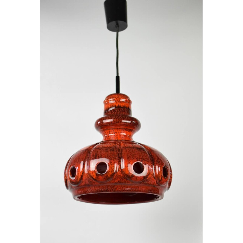 Vintage ceramic pendant lamp, 1970s