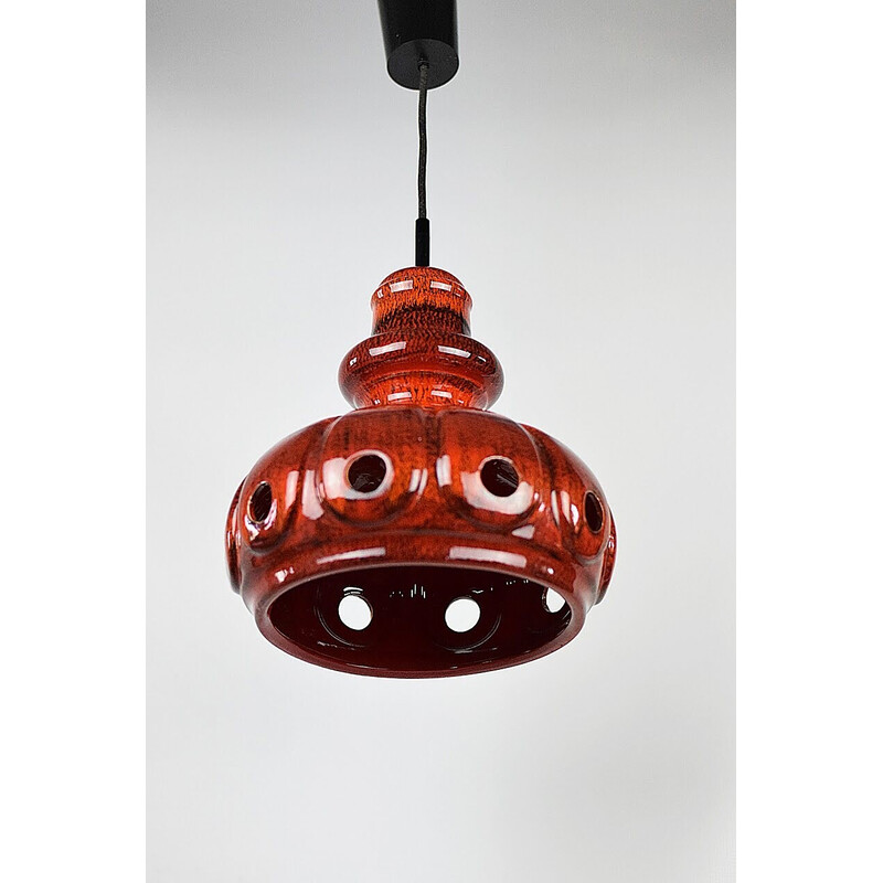 Vintage ceramic pendant lamp, 1970s