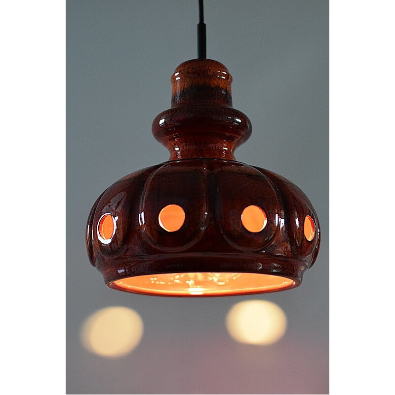 Vintage ceramic pendant lamp, 1970s