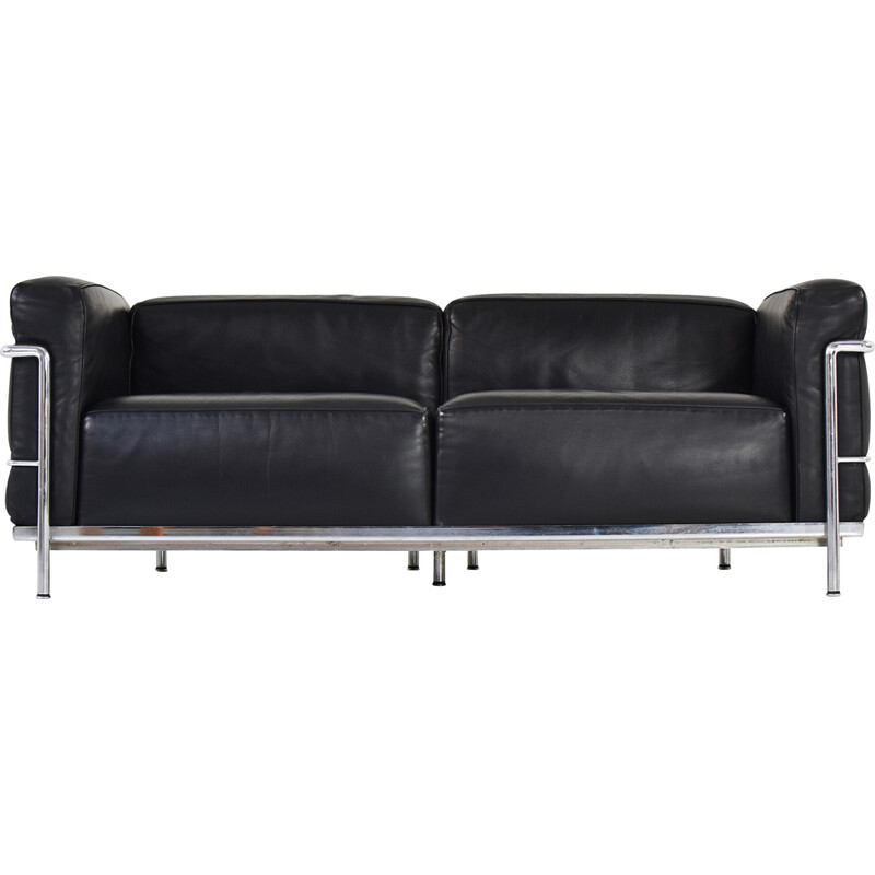 Vintage "Lc3" sofa by Le Corbusier, Pierre Jeanneret and Charlotte Perriand for Cassina