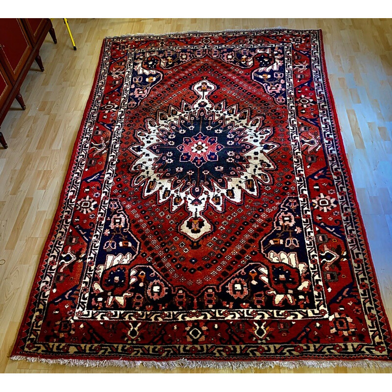 Tapis Bakthiar vintage noué mains, 1930-1950