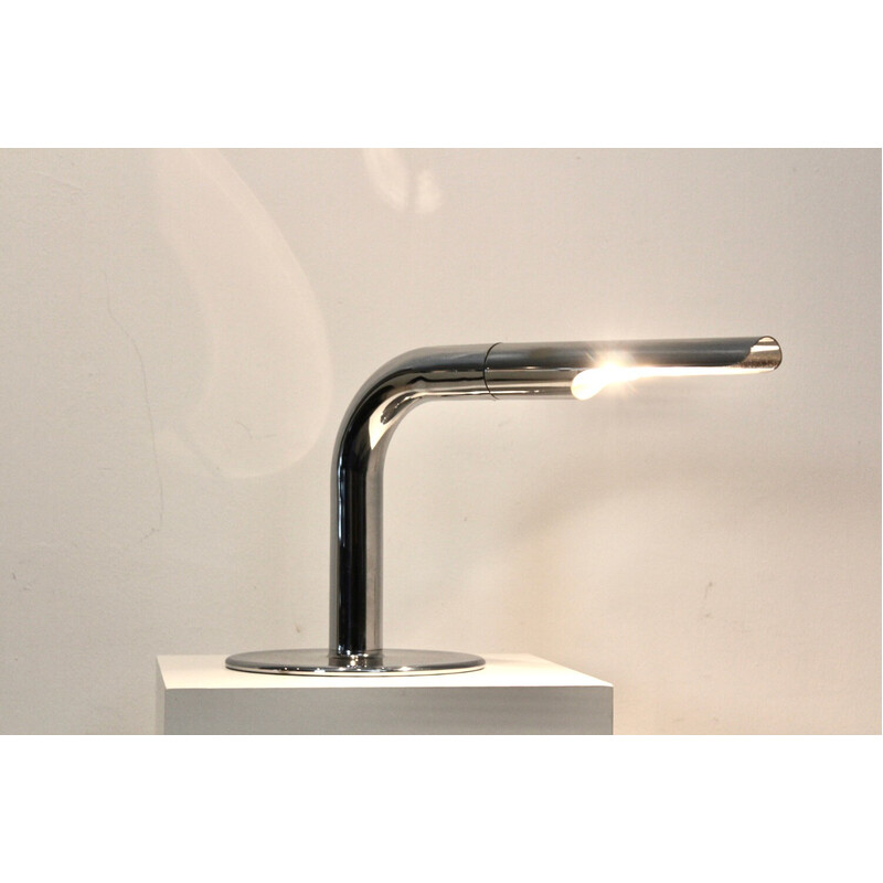 Vintage "Gulp" table lamp in chromed steel by Ingo Maurer, 1960