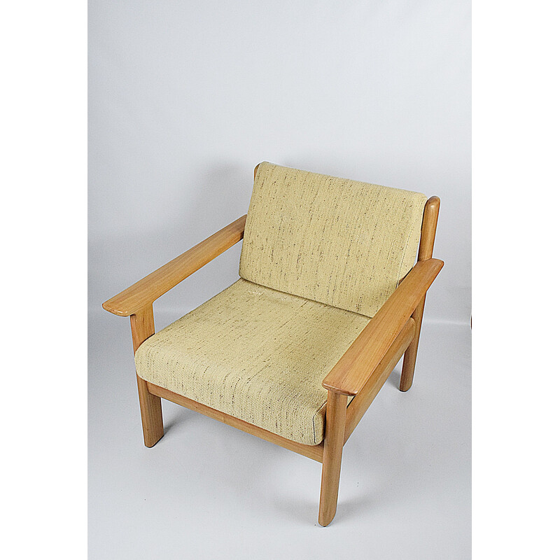 Vintage teak and wool armchair by Walter Knoll, 1960s