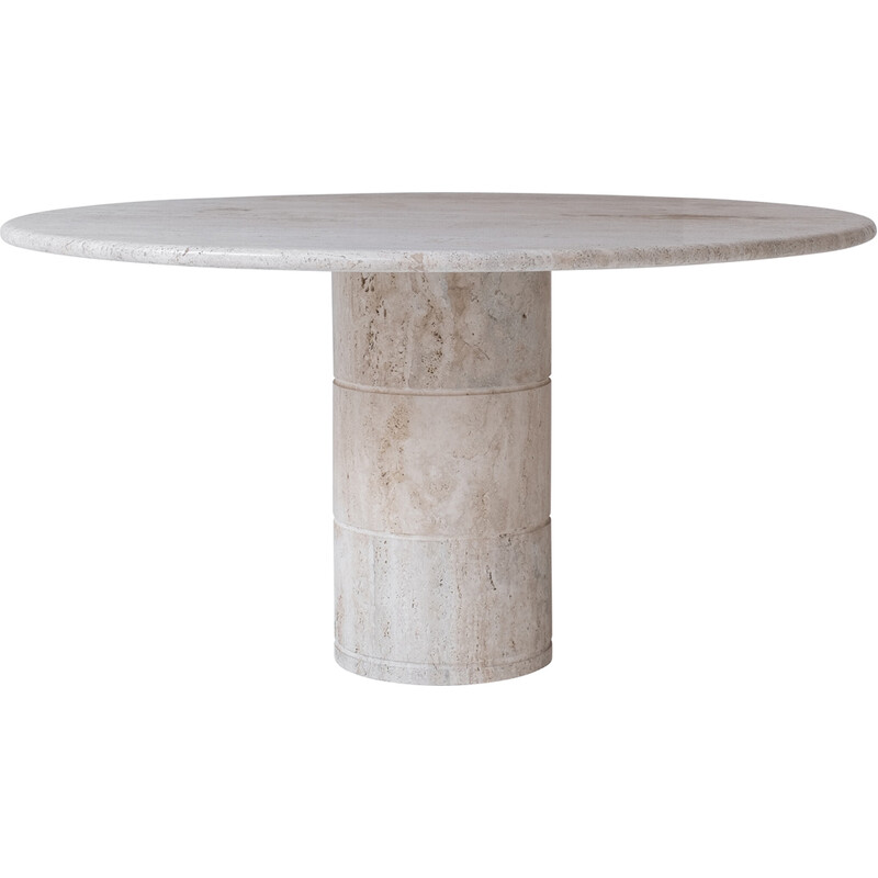 Vintage travertine dining table by Up and Up, Italy 1970s