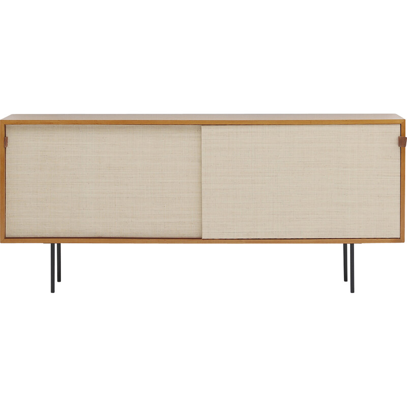 Vintage dressoir met raffia deuren van Florence Knoll, 1950