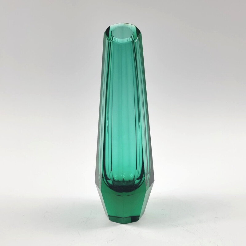 Vase vintage Art déco en verre par Josef Hoffmann pour Moser, Tchécoslovaquie 1930