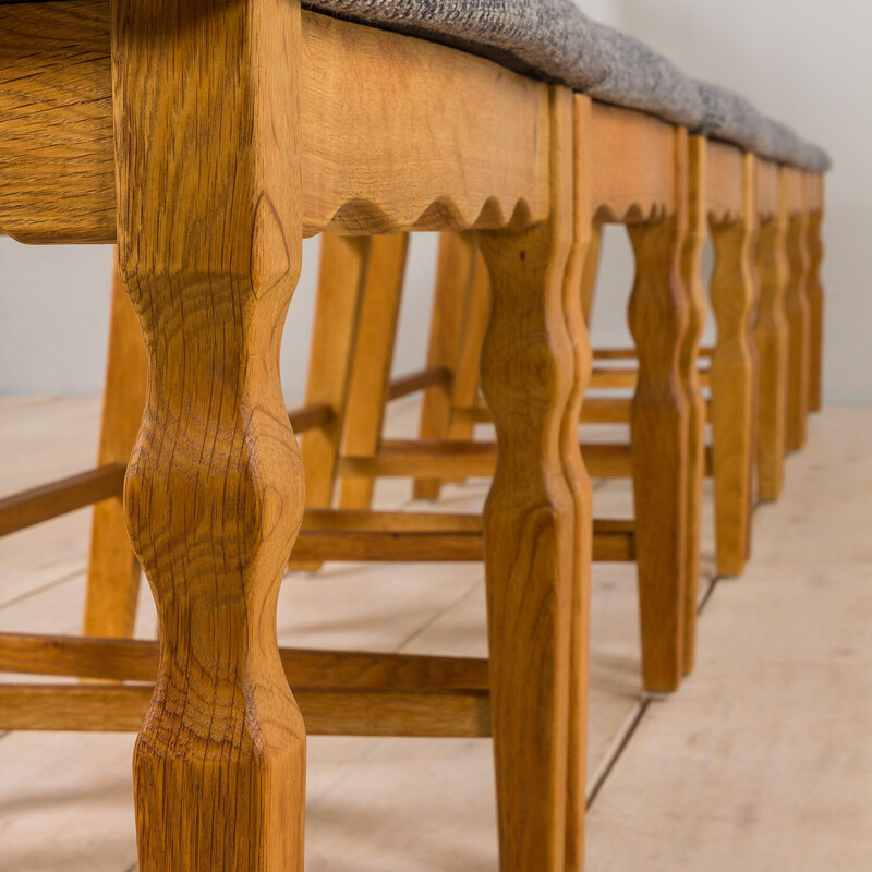 6 Vintage oak chairs by H. Kjærnulf for Eg Kvalitetsmøbler, Denmark 1960