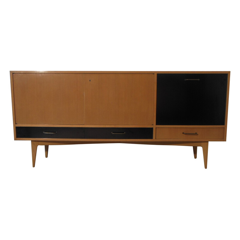 Two-colored sideboard in wood, Charles RAMOS - 1960s