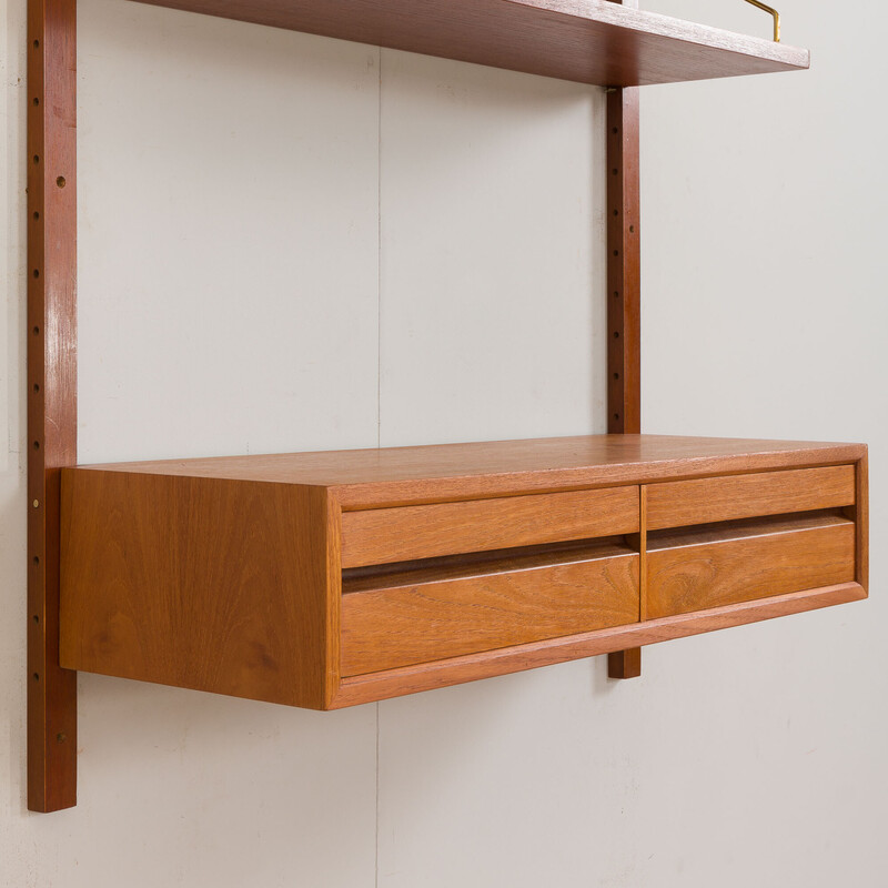 Vintage teak wall unit by Poul Cadovious, Denmark 1960s