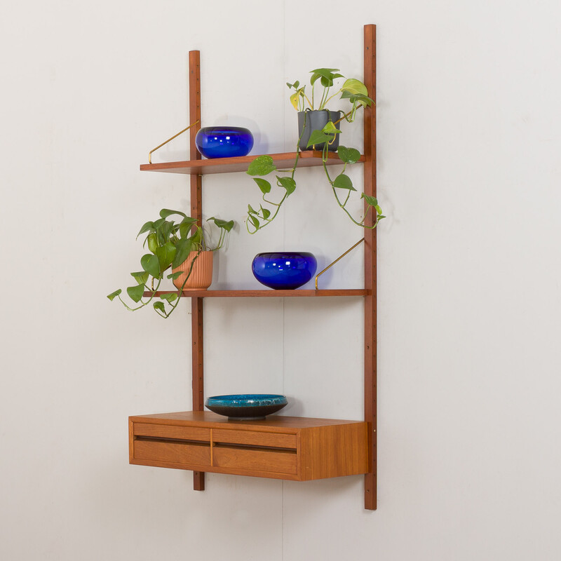 Vintage teak wall unit by Poul Cadovious, Denmark 1960s