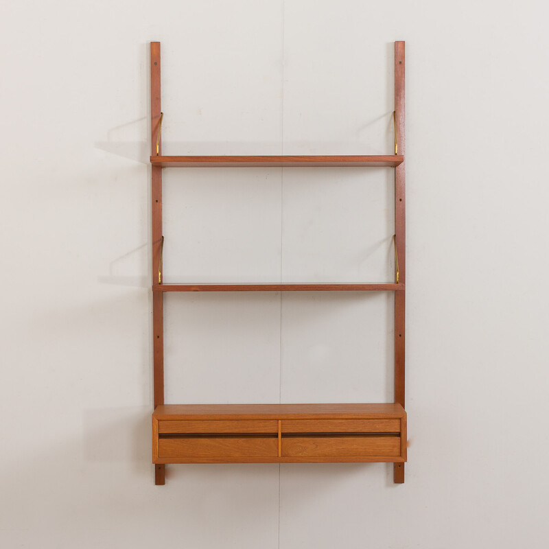 Vintage teak wall unit by Poul Cadovious, Denmark 1960s