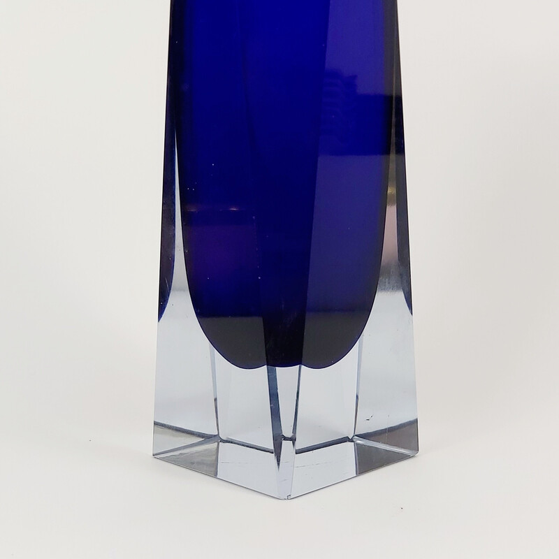 Jarrón vintage de cristal Murano Sommerso de Flavio Poli para Alessandro Mandruzzato, años 60