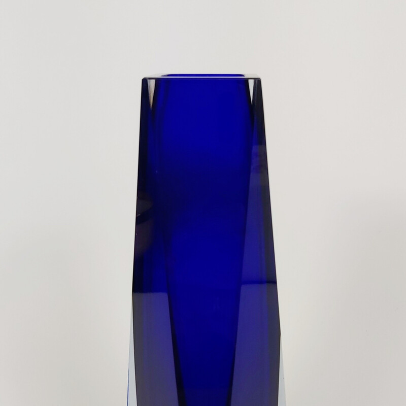 Jarrón vintage de cristal Murano Sommerso de Flavio Poli para Alessandro Mandruzzato, años 60