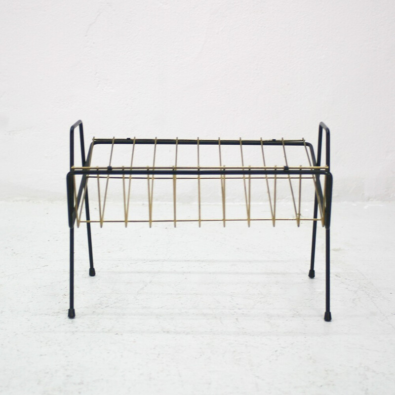 Vintage brass magazine rack - 1950s