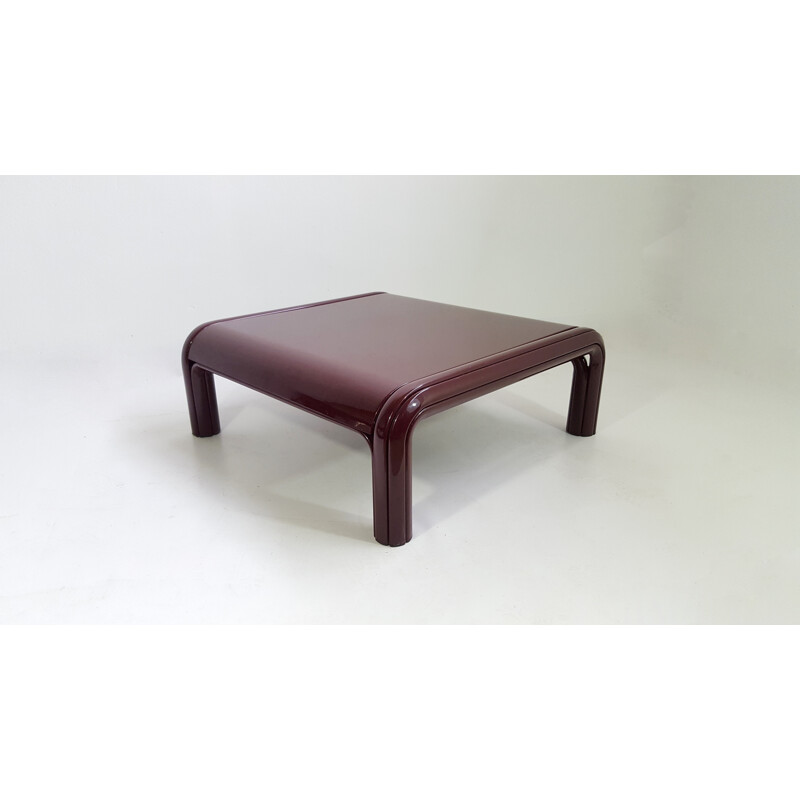 Orsay coffee table by Knoll in lacquered burgundy metal, Gae Aulenti - 1960s