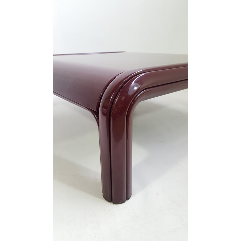 Orsay coffee table by Knoll in lacquered burgundy metal, Gae Aulenti - 1960s