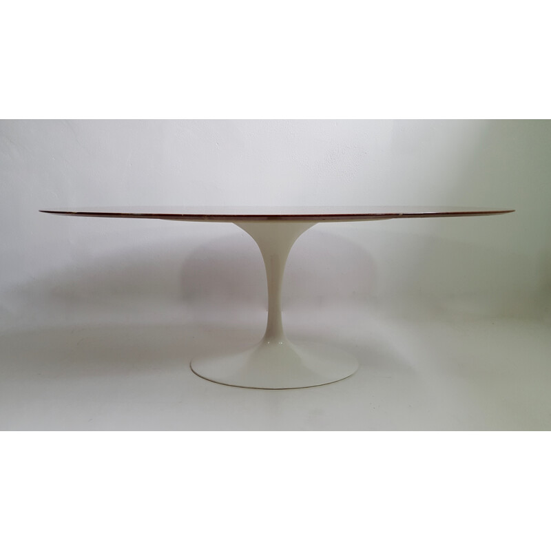 Oval dining table in red marble by Eero Saarinen for Knoll- 1970s