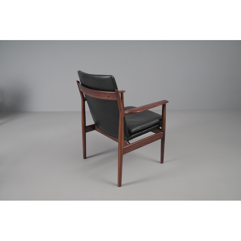 Satz von 12 Vintage-Leder-Esszimmerstühlen von Arne Vodder für Sibast Furniture, 1960er Jahre