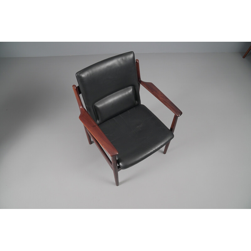 Ensemble de 12 chaises vintage en cuir par Arne Vodder pour Sibast Furniture, 1960