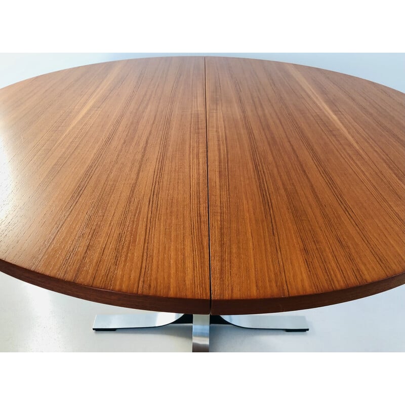 Table relevable vintage en teck d'Osvaldo Borsani pour Tecno, Italie 1970