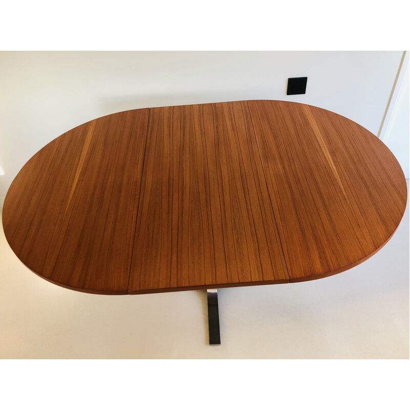 Table relevable vintage en teck d'Osvaldo Borsani pour Tecno, Italie 1970