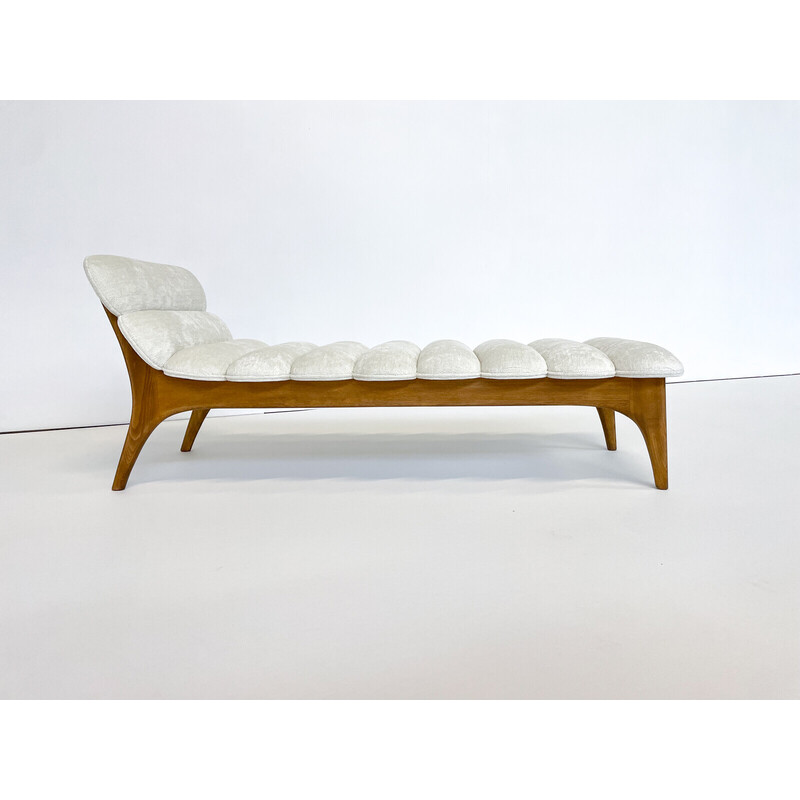 Vintage daybed in wood and fabric, Italy