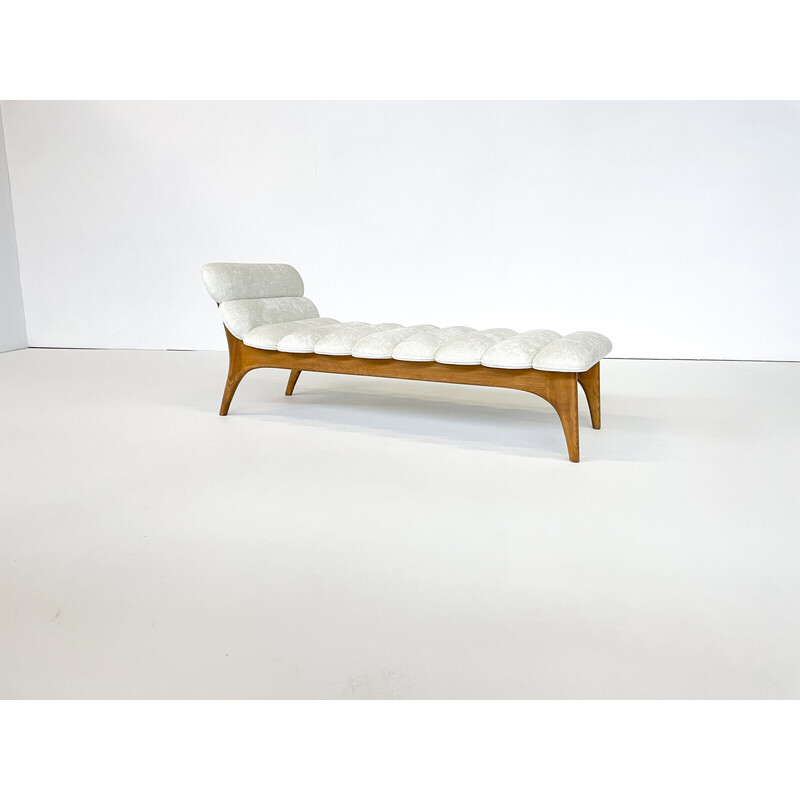 Vintage daybed in wood and fabric, Italy