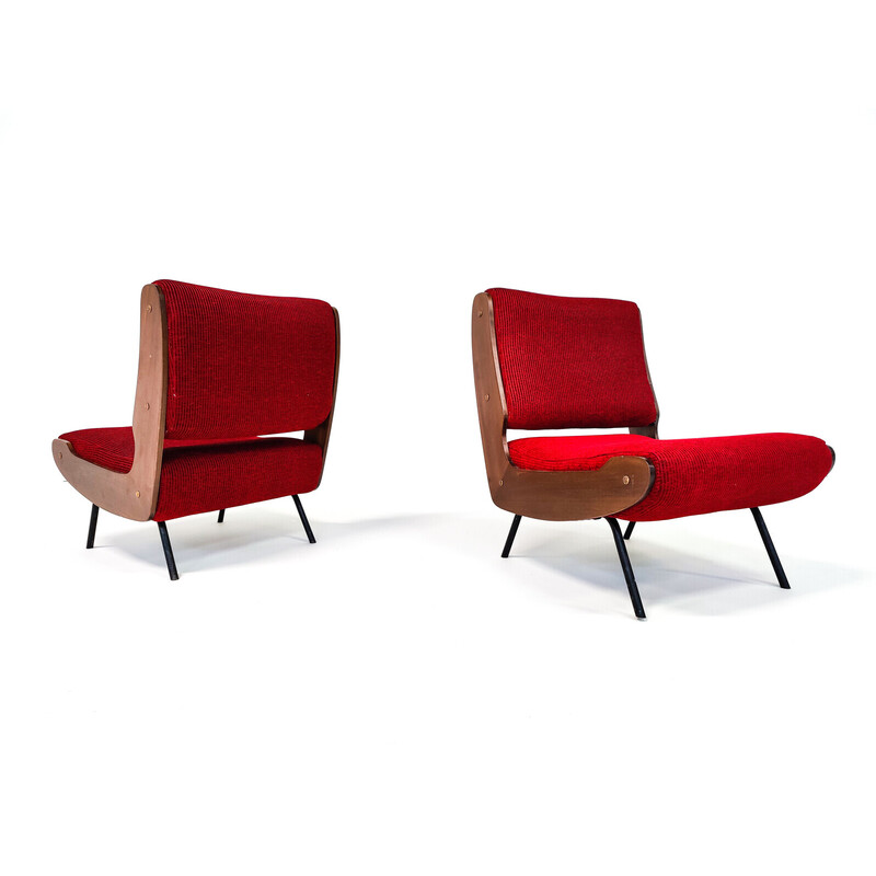 Pair of mid-century armchairs 836 by Gianfranco Frattini for Cassina, Italy 1950s