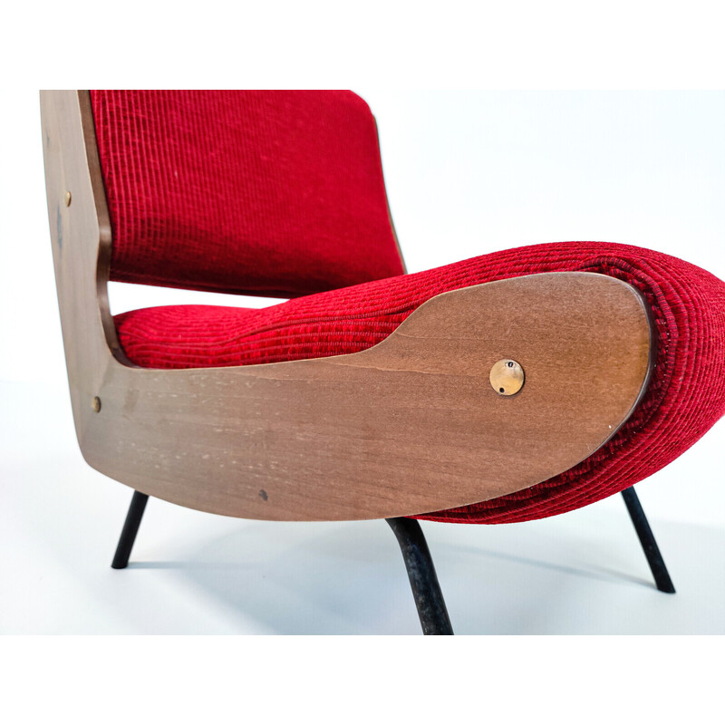 Paar midden-eeuwse fauteuils 836 van Gianfranco Frattini voor Cassina, Italië 1950