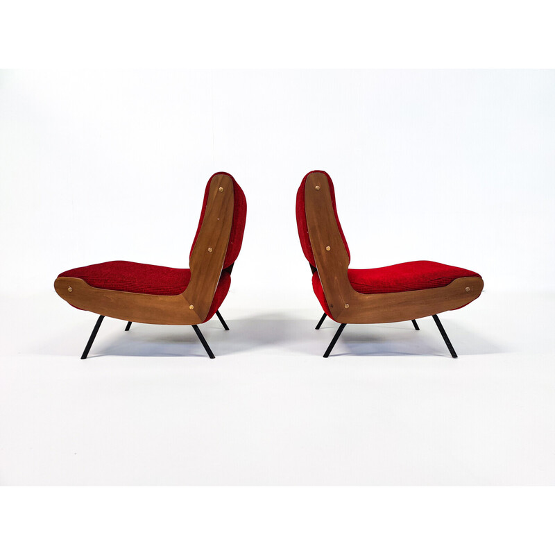 Pair of mid-century armchairs 836 by Gianfranco Frattini for Cassina, Italy 1950s