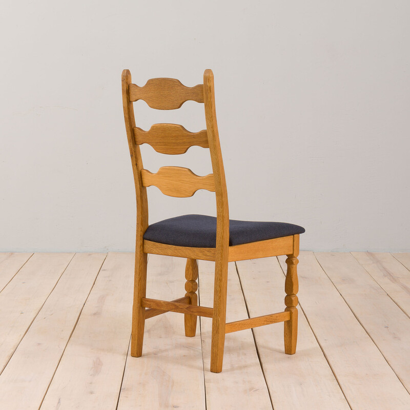 Conjunto de 5 cadeiras de carvalho dinamarquesas vintage de H. Kjærnulf para Eg Kvalitetsmöbel, década de 1960