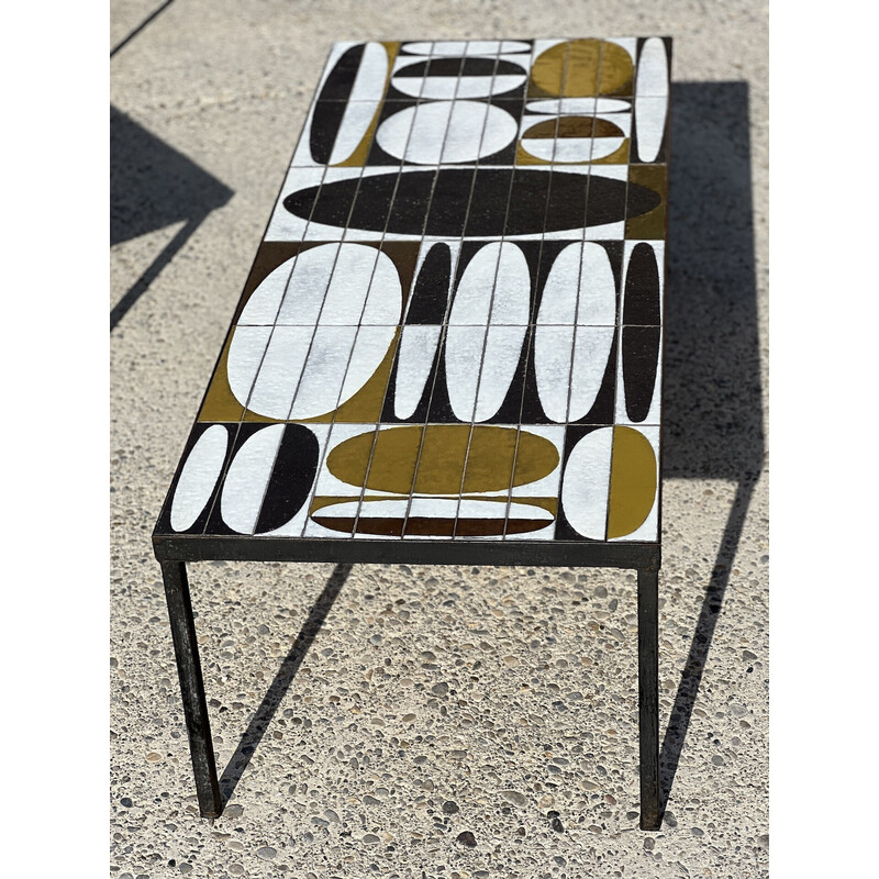 Mesa de café Vintage modelo Ellipses de Roger Capron, 1955