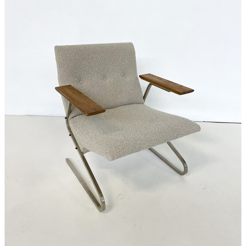 Cadeira de braços de meados do século "Cantilever" de George van Rijck para Beaufort, Bélgica nos anos 60