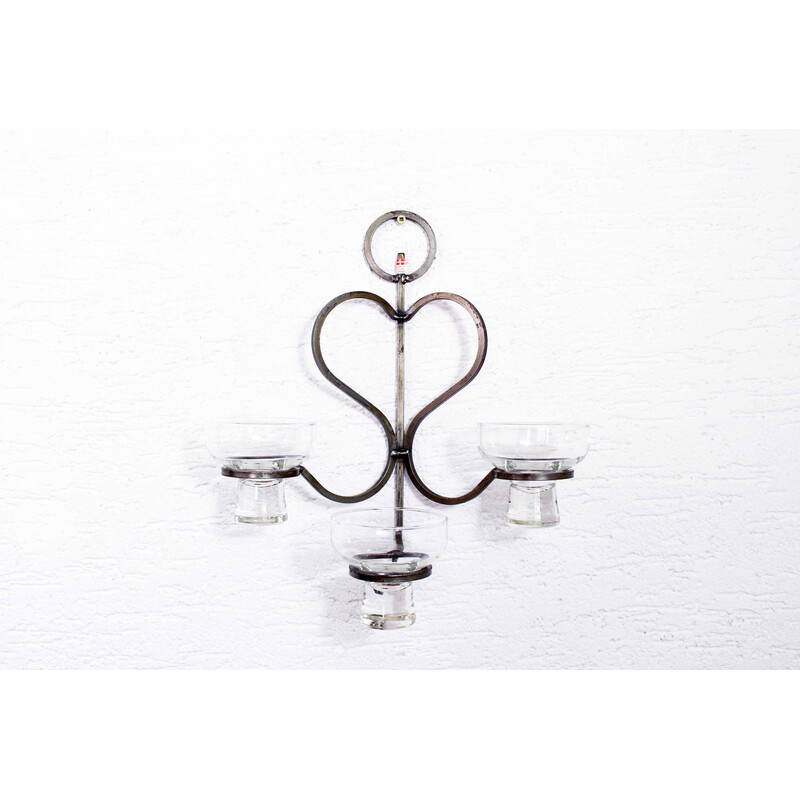 Candelabro de pared vintage escandinavo de Harlyk, 1960-1970