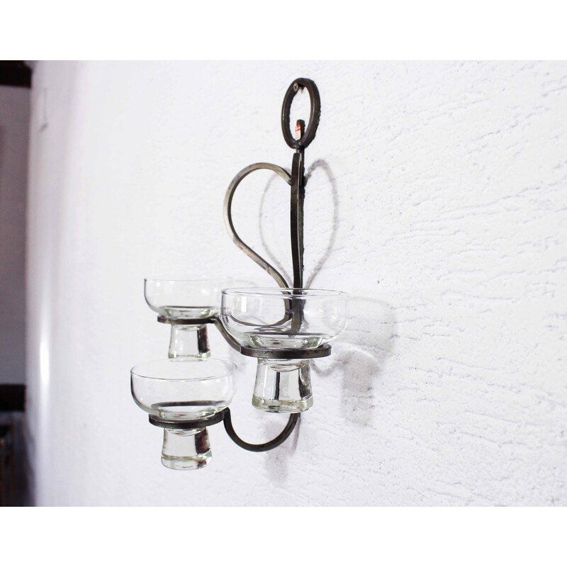 Candelabro de pared vintage escandinavo de Harlyk, 1960-1970